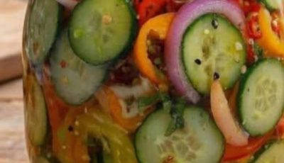 Anti-Inflammatory Pickled Cucumber, Onion & Bell Pepper Salad