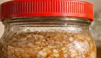 Grated ginger, onion, garlic, lemon juice and honey. A teaspoon a day.