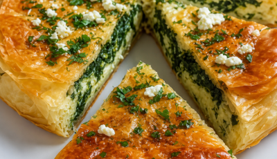 Crispy Spinach and Feta Phyllo Pie (Spanakopita-Inspired)