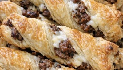 Oven Baked 4-Ingredient Beef Puff Pastry Twists